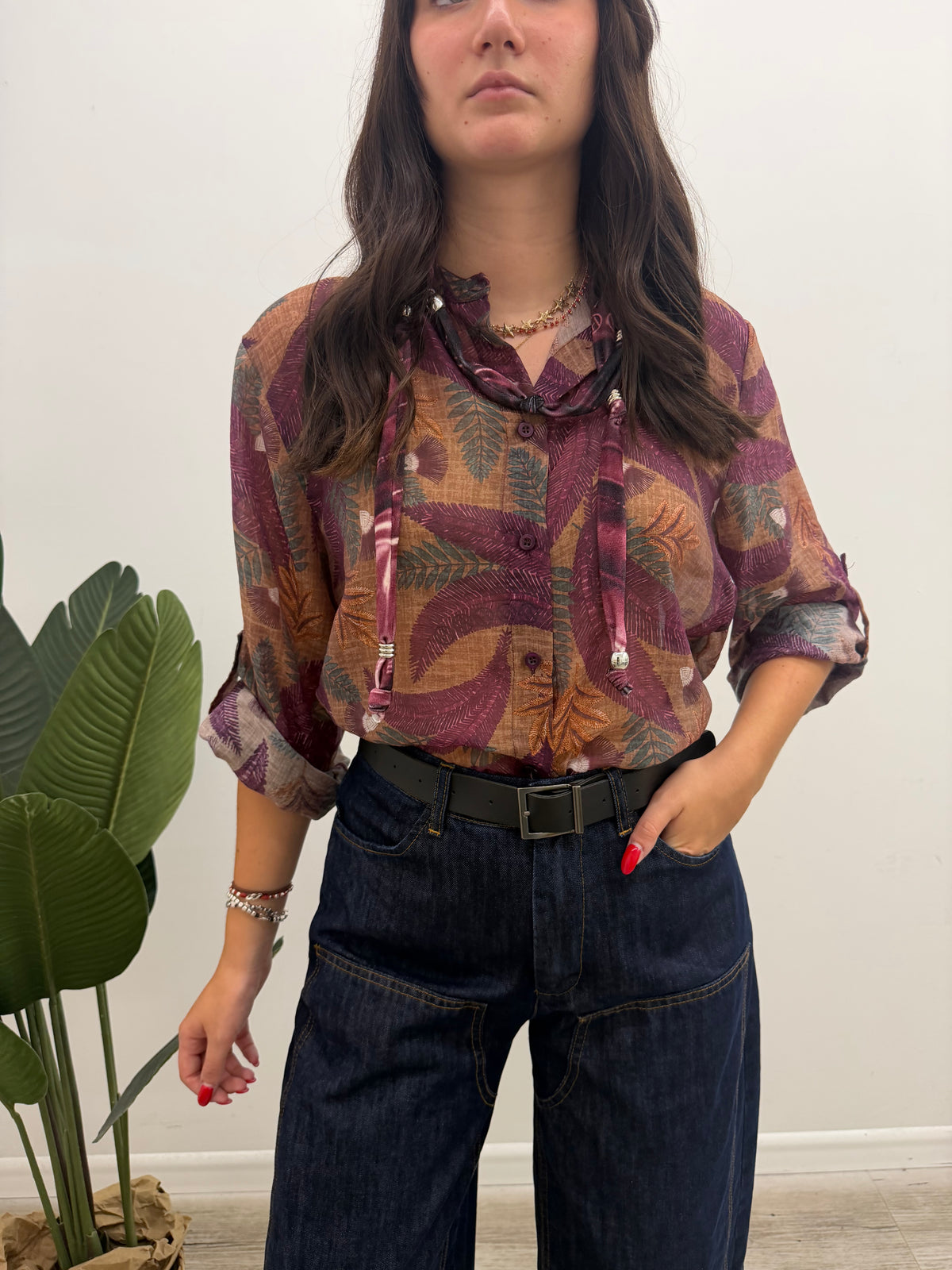 Haveone - Camicia Stampa Foglie