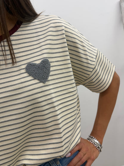 Susy Mix - Tshirt Righine Cuoricino