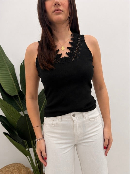 Haveone - Canotta Costine V Macramé