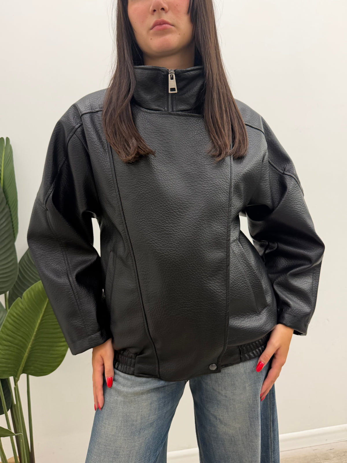 Haveone - Giubbotto Biker Ecopelle