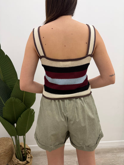 Vicolo - Top Crochet Rigato