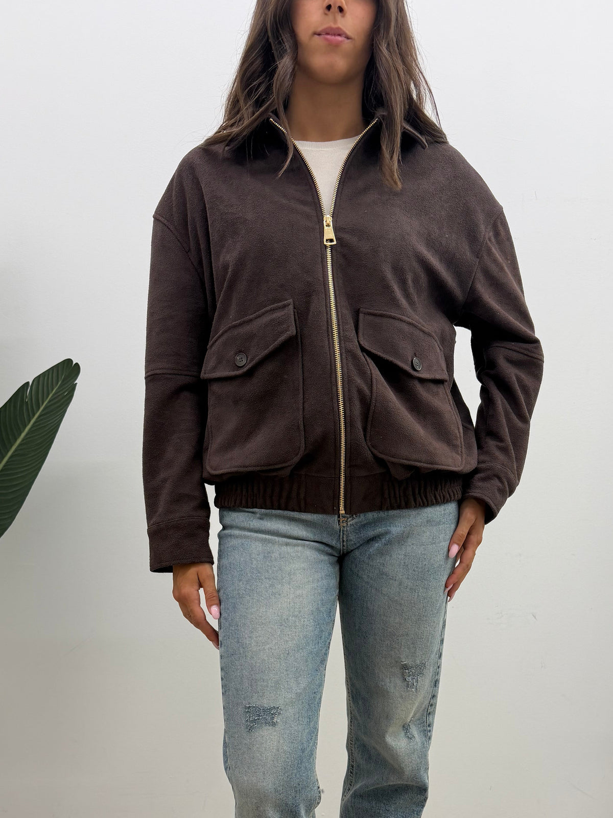 Haveone - Giacca Bomber Scamosciata