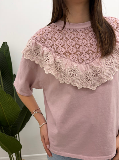 Susy Mix - Tshirt Volant Crochet
