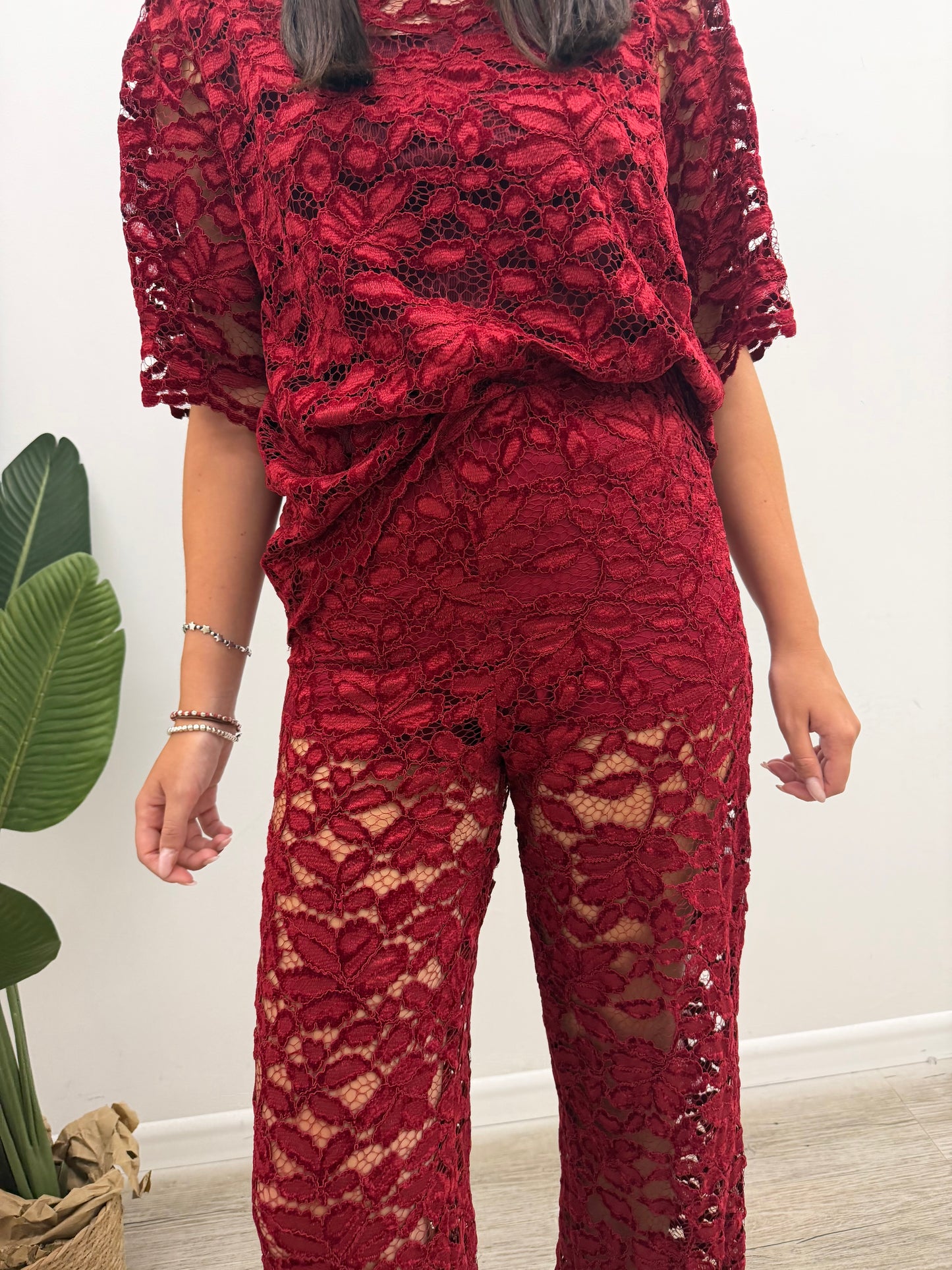 Haveone - Pantalone Pizzo Ricamo