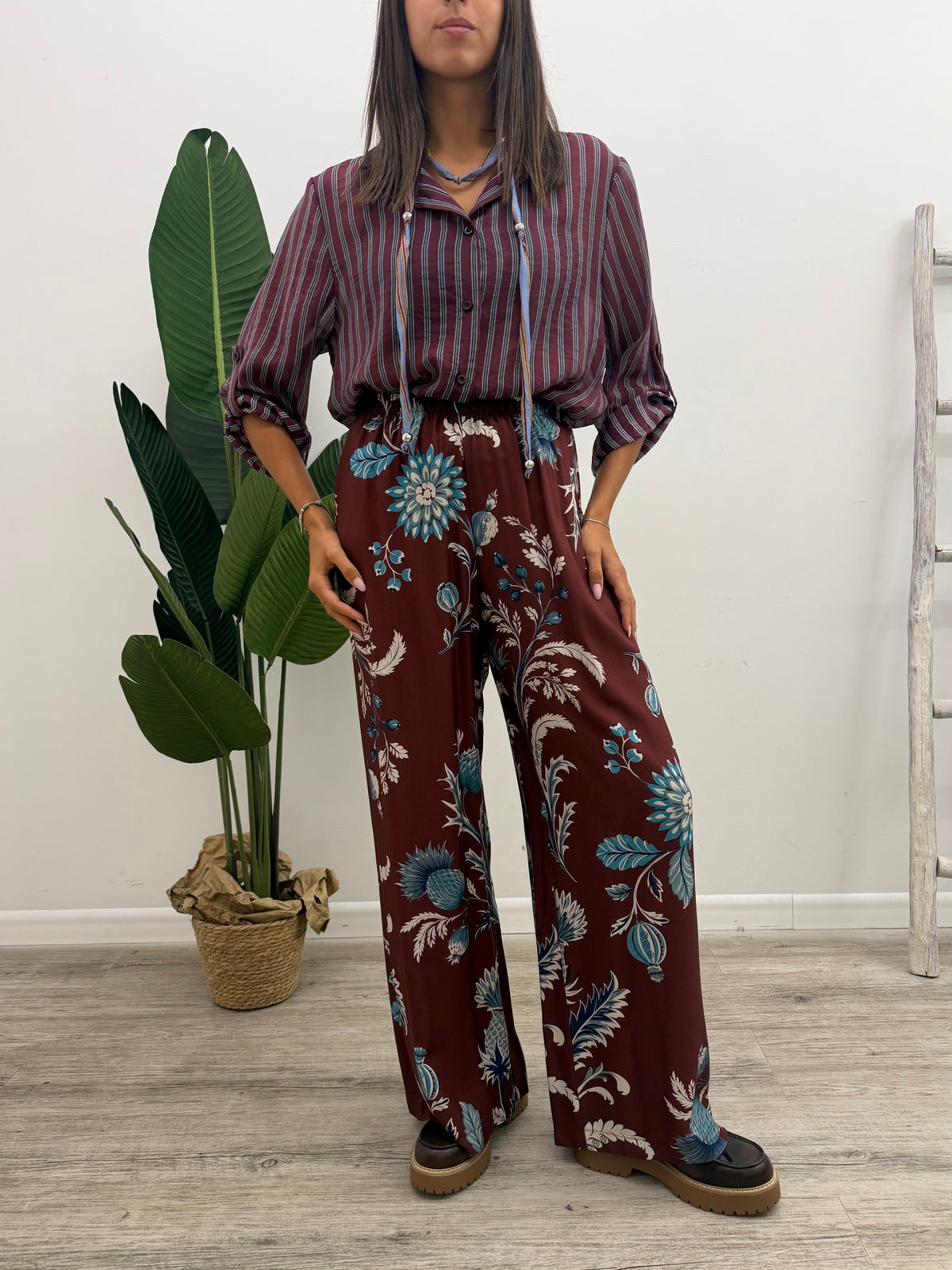 Haveone - Pantalone Stampa Fiore