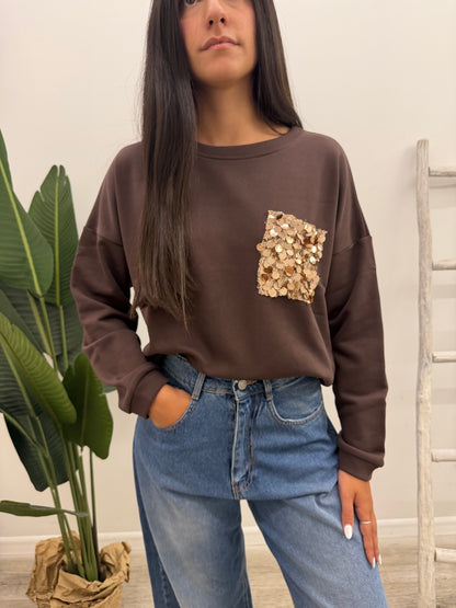 Susy Mix - Felpa Taschino Paillettes