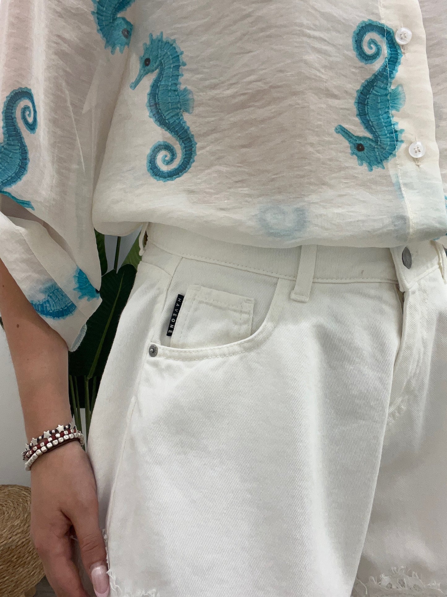 Haveone - Shorts Farfalla Pizzo