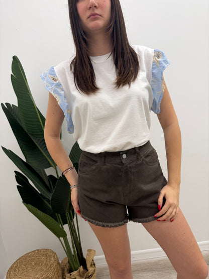 Vicolo - Tshirt Volant Ricami