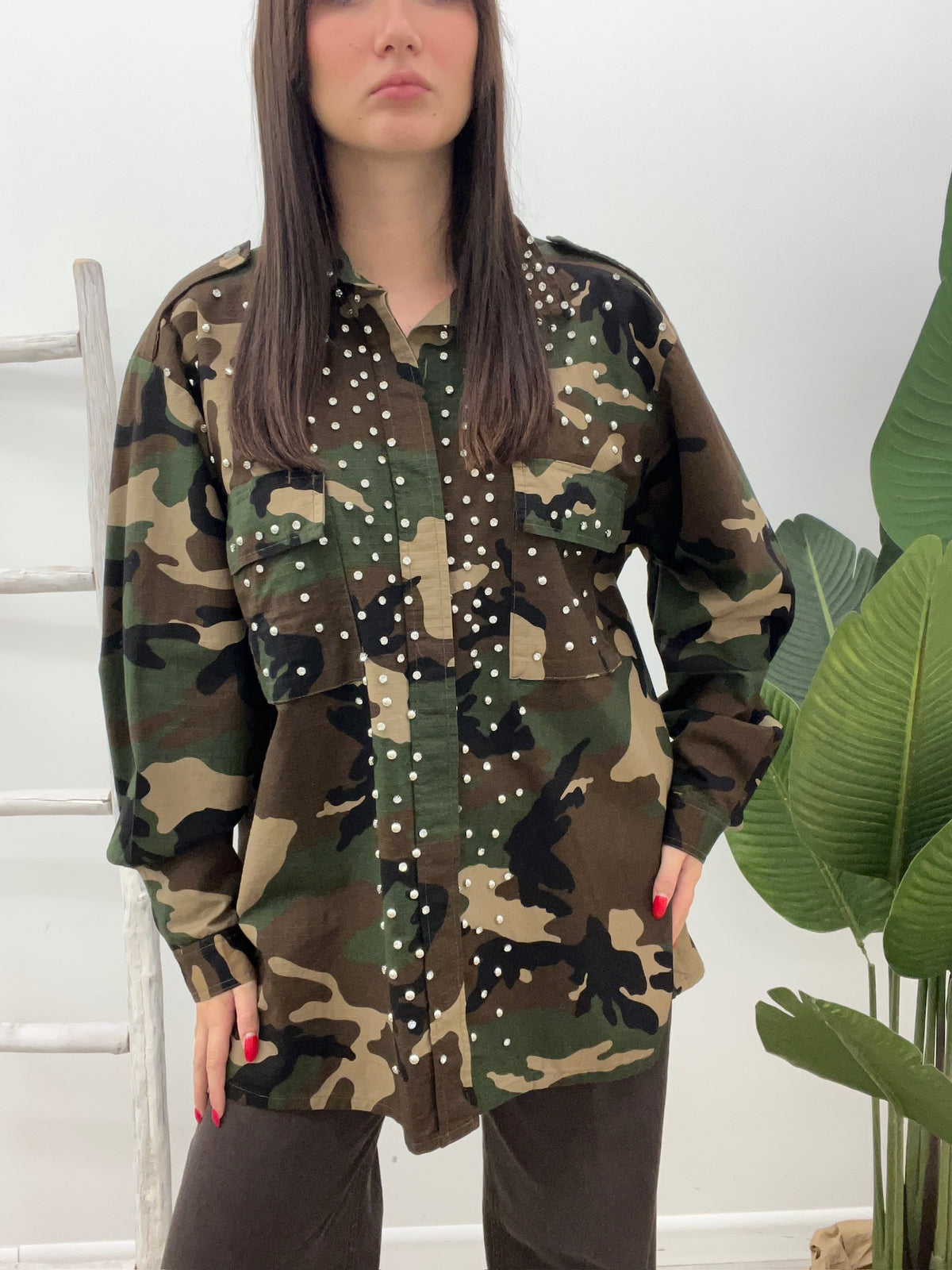 Susy Mix - Camicia Mimetica Strass