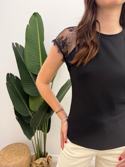 Susy Mix - Tshirt Spallina Pizzo