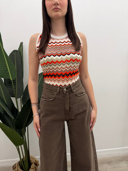 Vicolo - Canotta Chevron Lurex