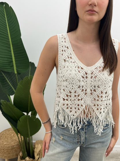 Vicolo - Top Macramé Frangette