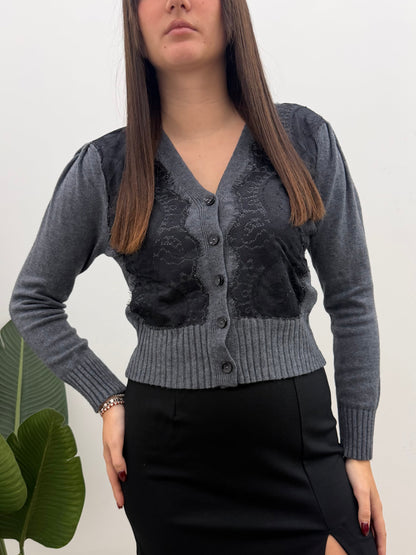 Haveone - Cardigan Sbuffo Pizzo