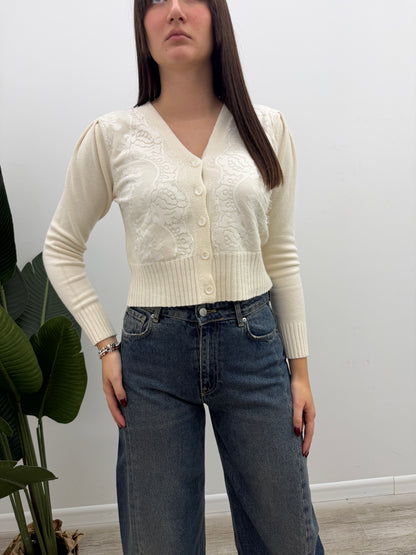 Haveone - Cardigan Sbuffo Pizzo