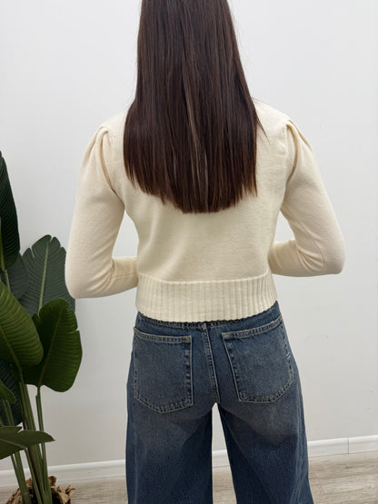 Haveone - Cardigan Sbuffo Pizzo