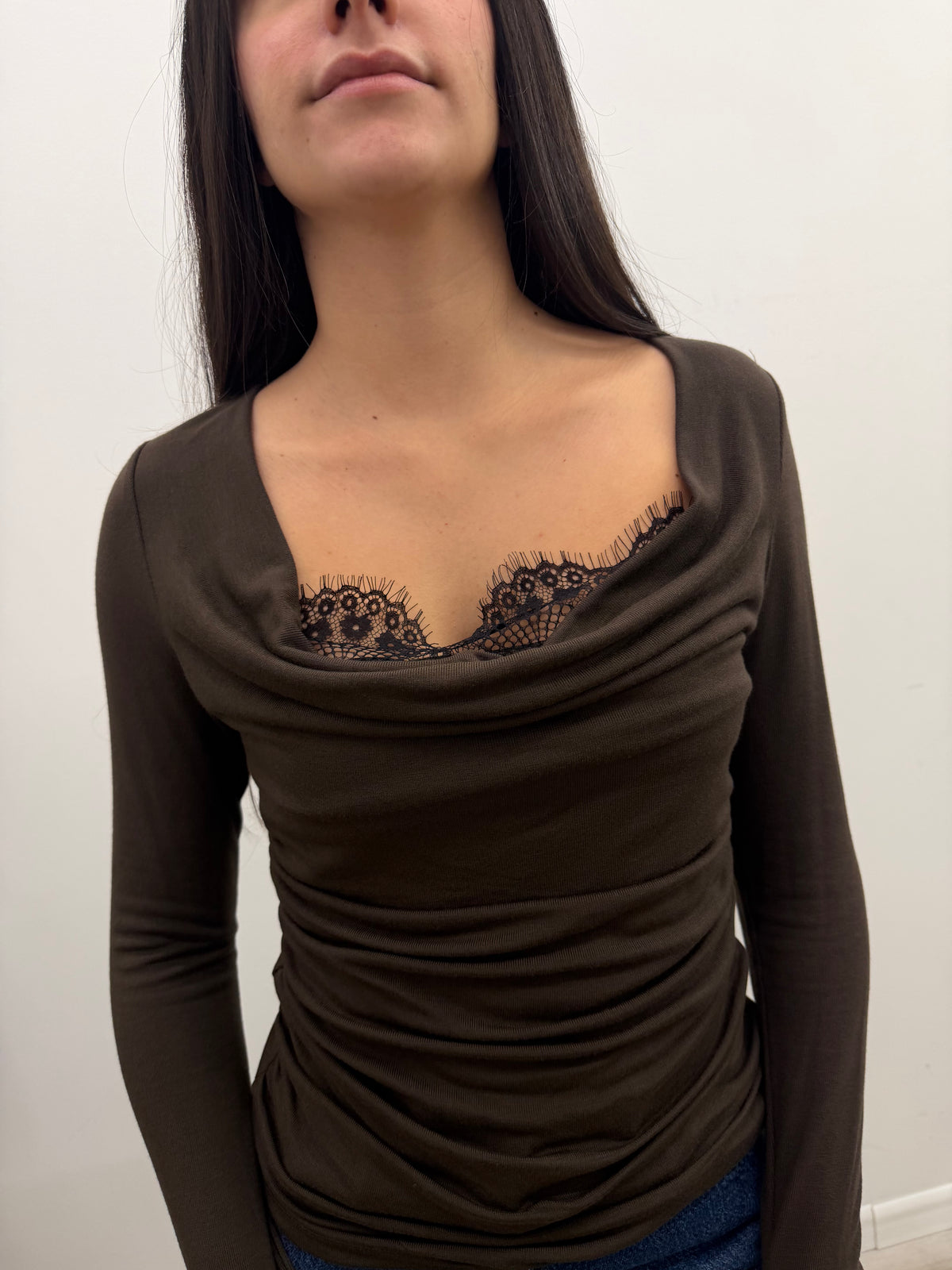 Haveone - Maglia Arricci Scollo Gronda