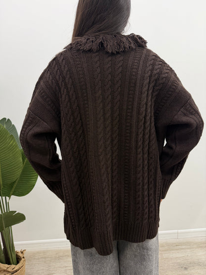 Kontatto - Cardigan Trecce Frange