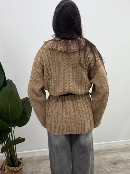 Kontatto - Cardigan Trecce Frange