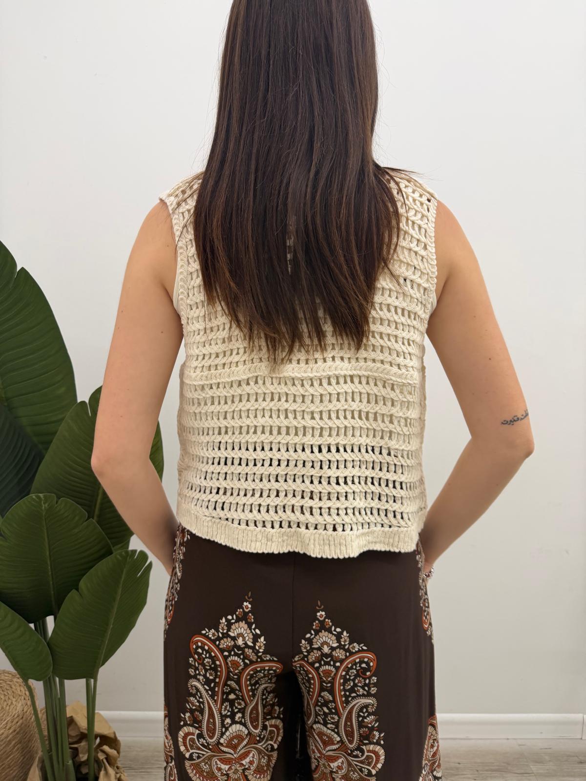 Susy Mix - Gilet Macramé Ricami