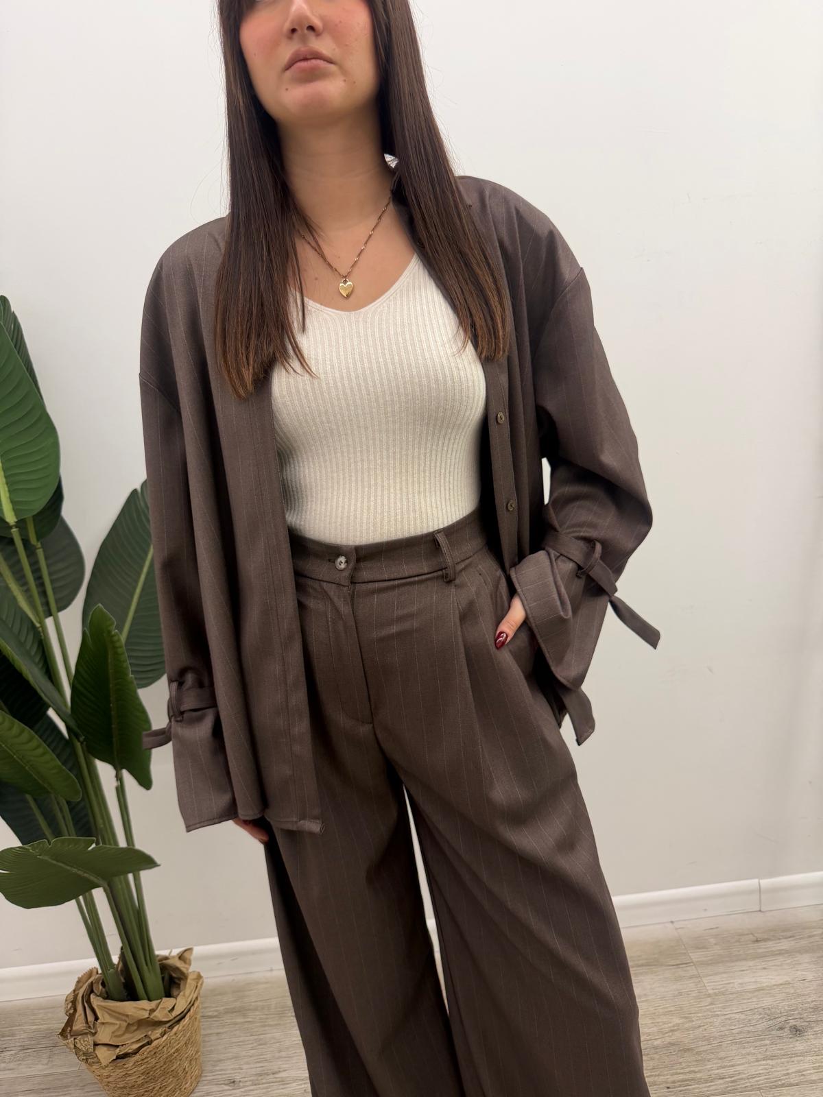 Vicolo - Camicia Gessata Tortora