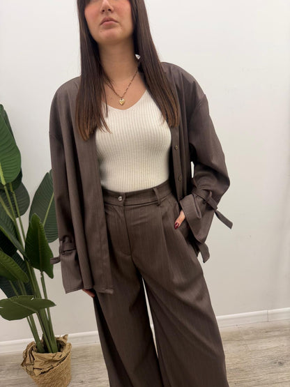Vicolo - Camicia Gessata Tortora