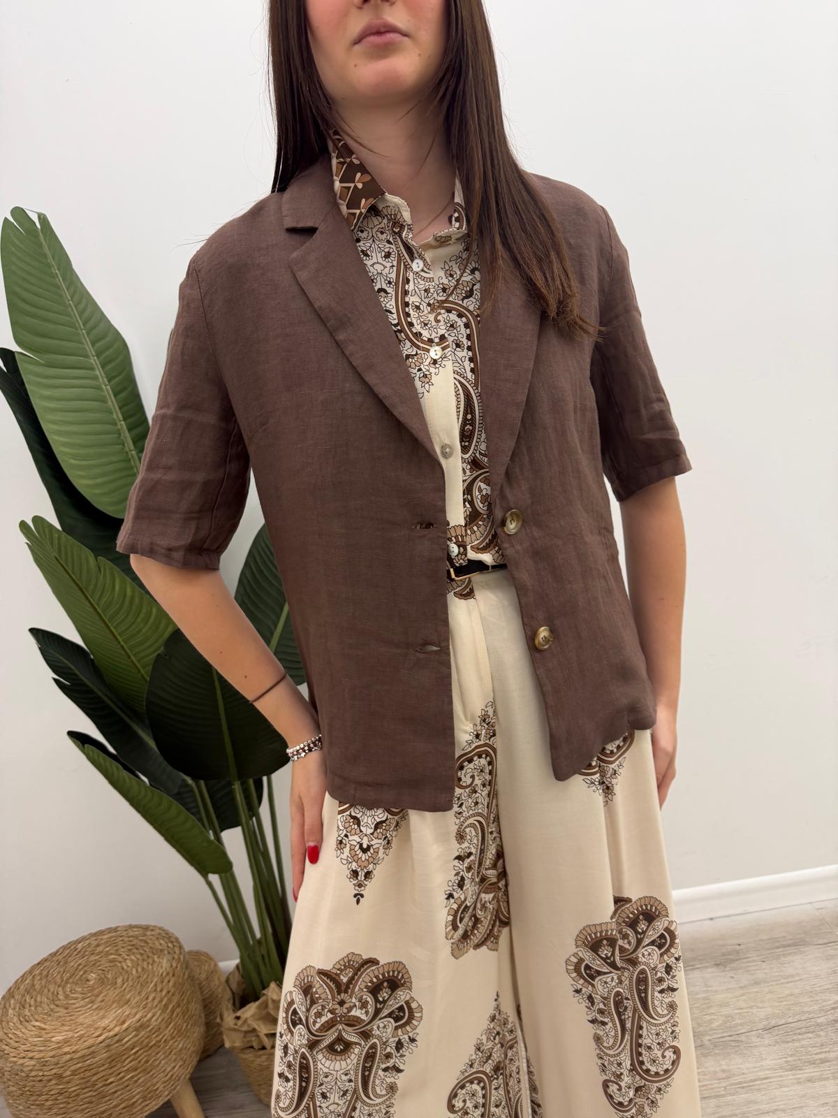 Haveone - Blazer Lino Manica Corta