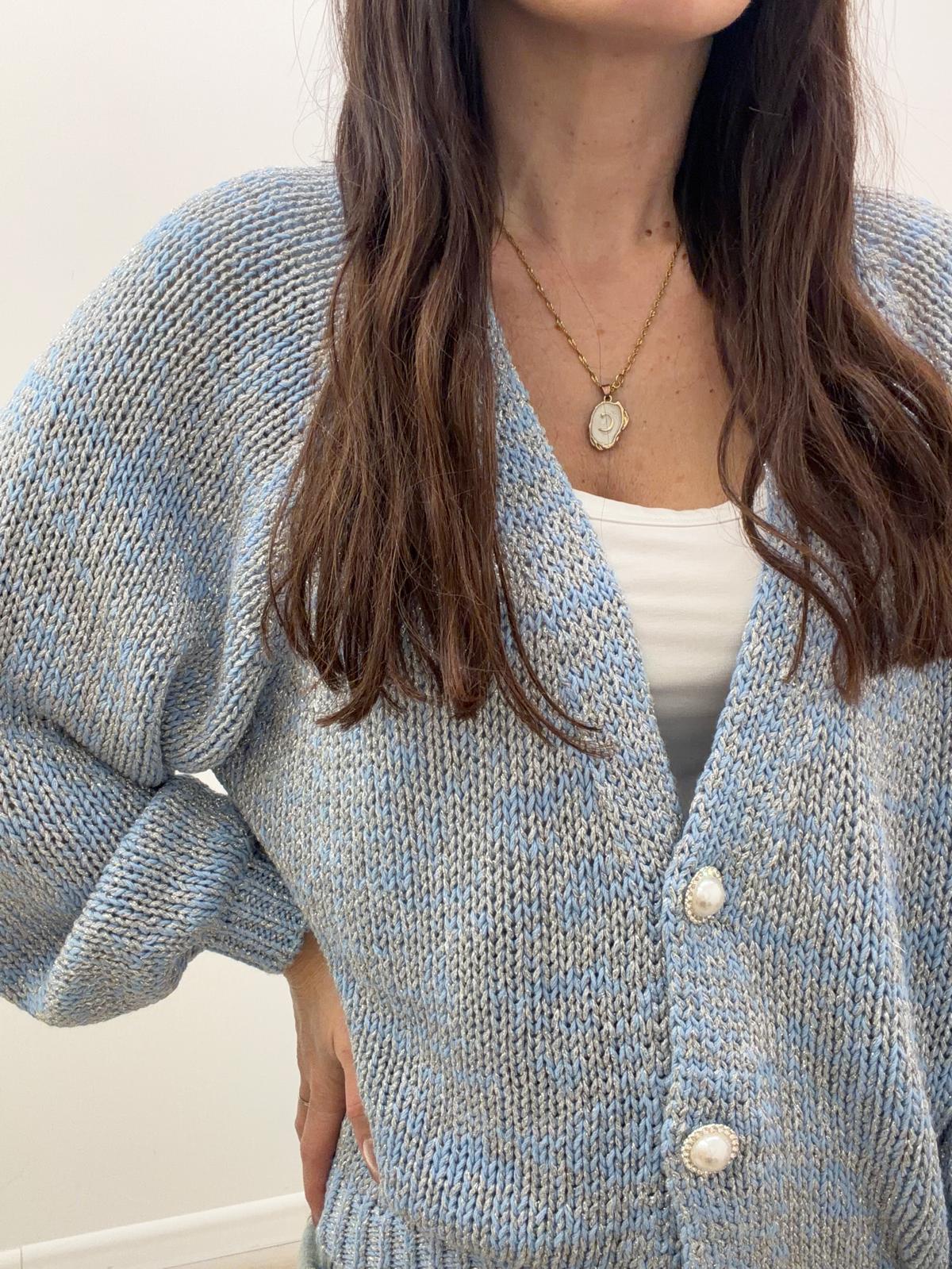 Haveone - Cardigan Gioiello Lurex