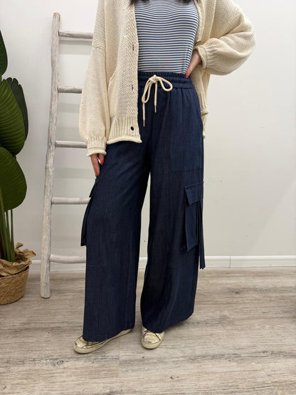 Tensione In - Pantalone Cargo Chambray