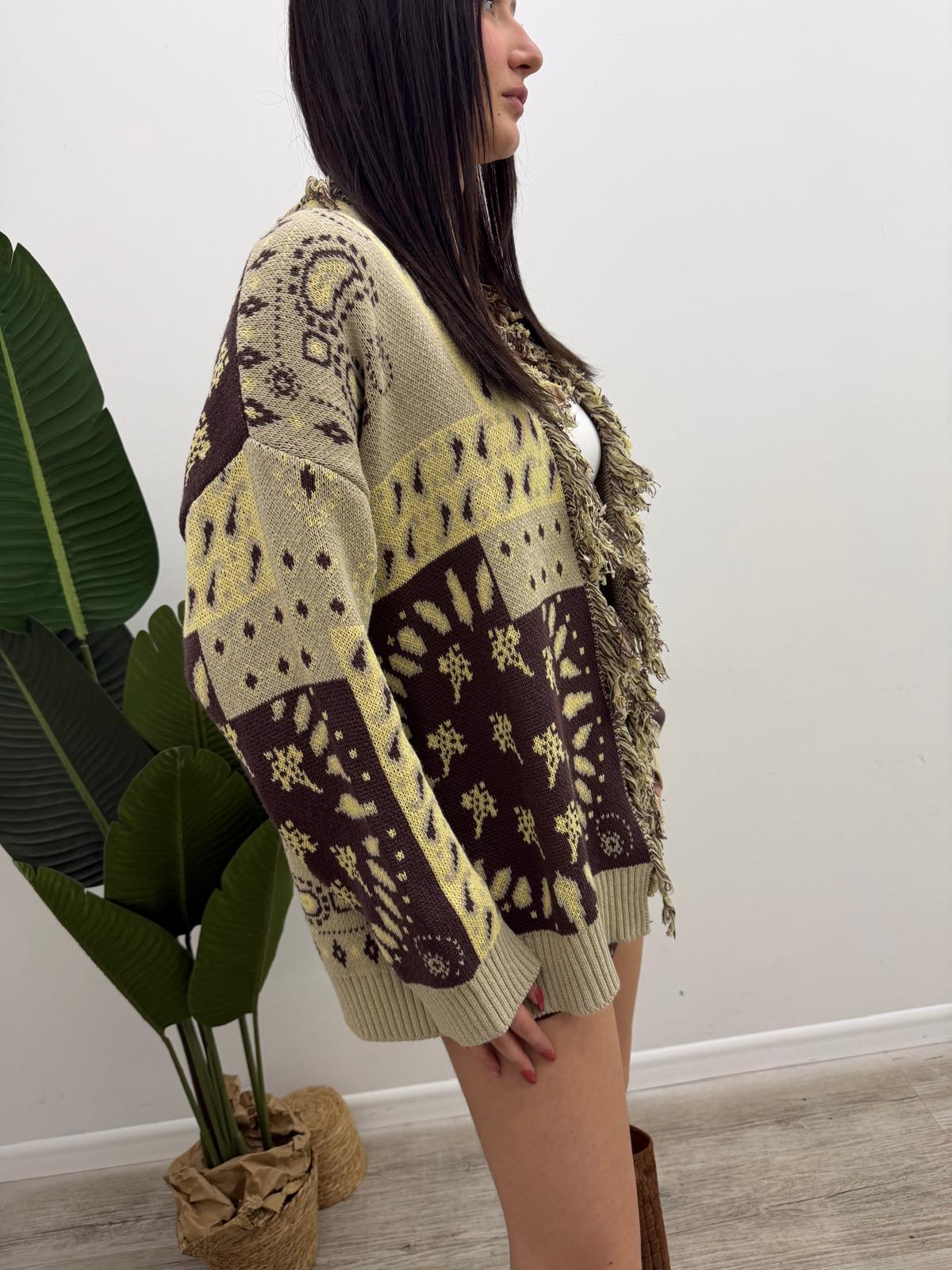 Haveone - Cardigan Paisley Frangette