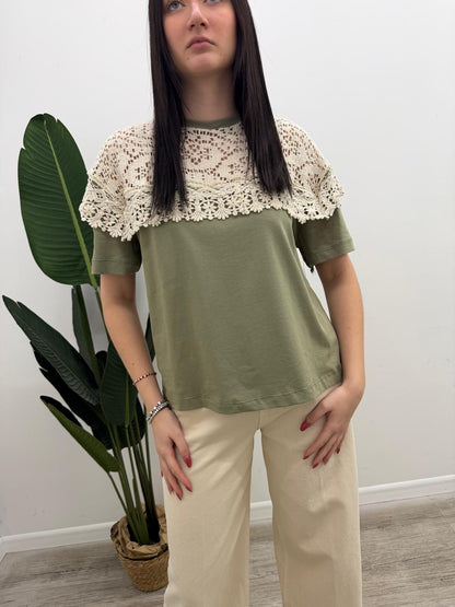 Tensione In - Tshirt Pizzo Ricamo