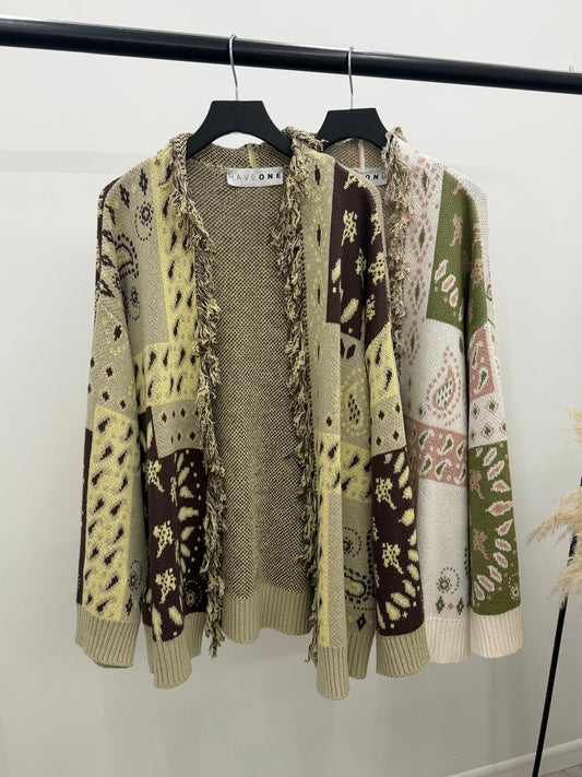 Haveone - Cardigan Paisley Frangette