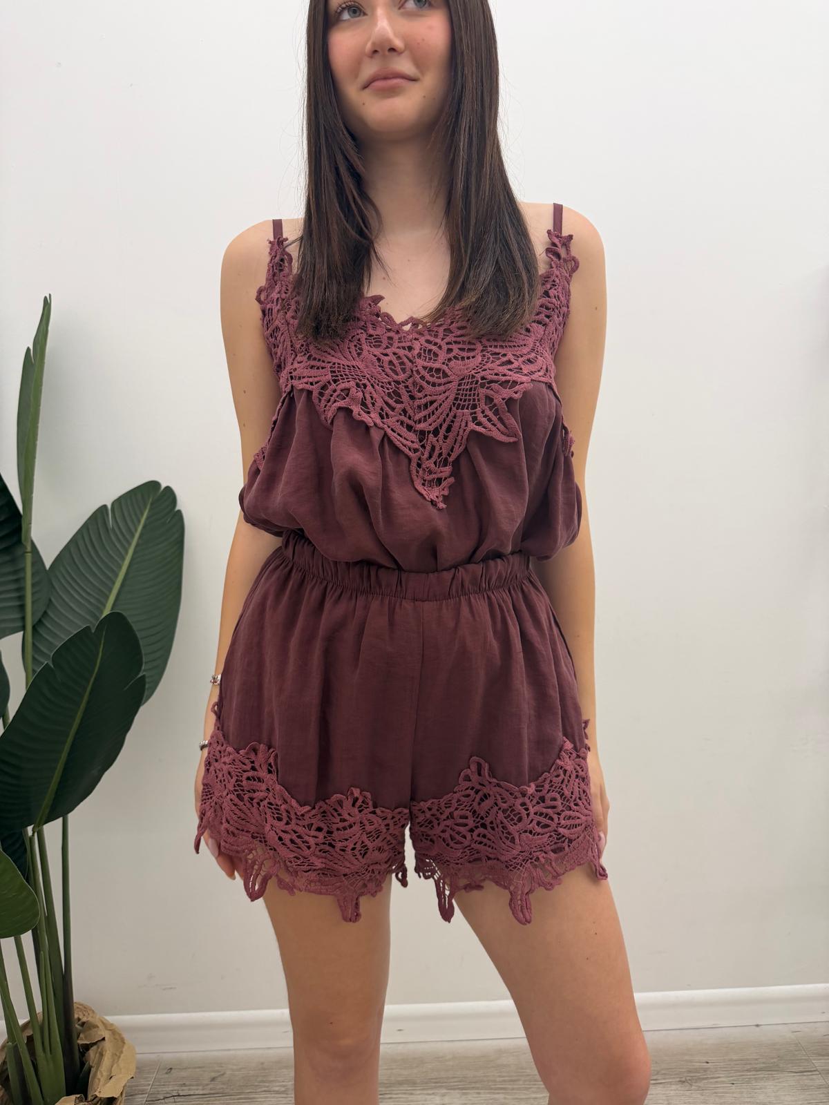 Haveone - Shorts Pizzo Ricami