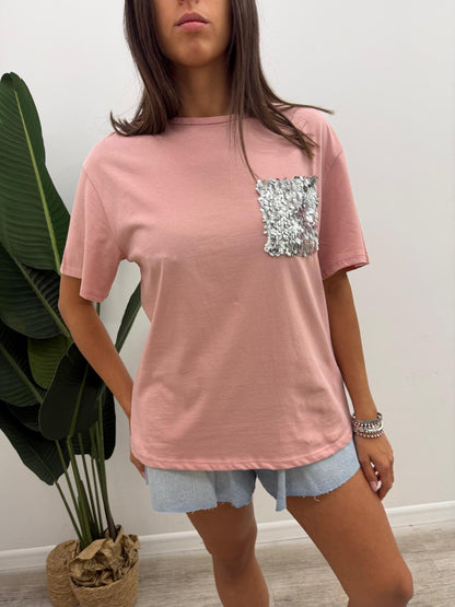 Susy Mix - Tshirt Taschino Paillettes