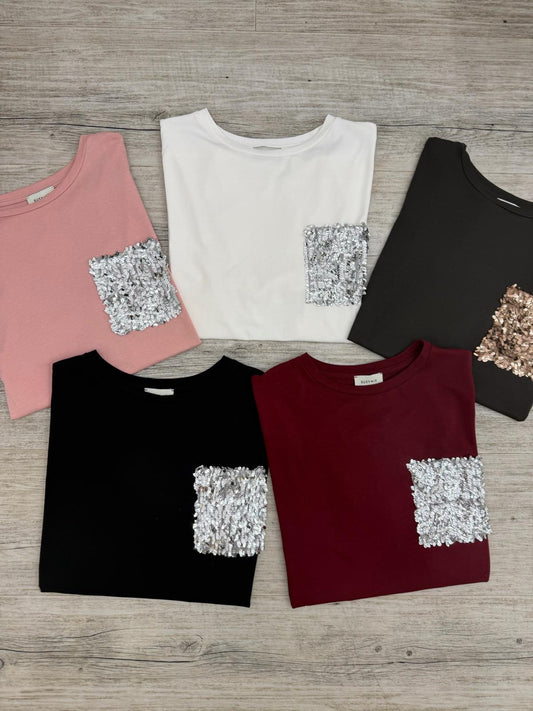 Susy Mix - Tshirt Taschino Paillettes