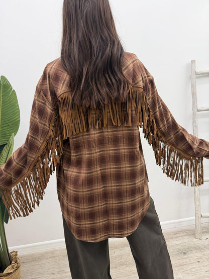 Susy Mix - Camicia Check Frange