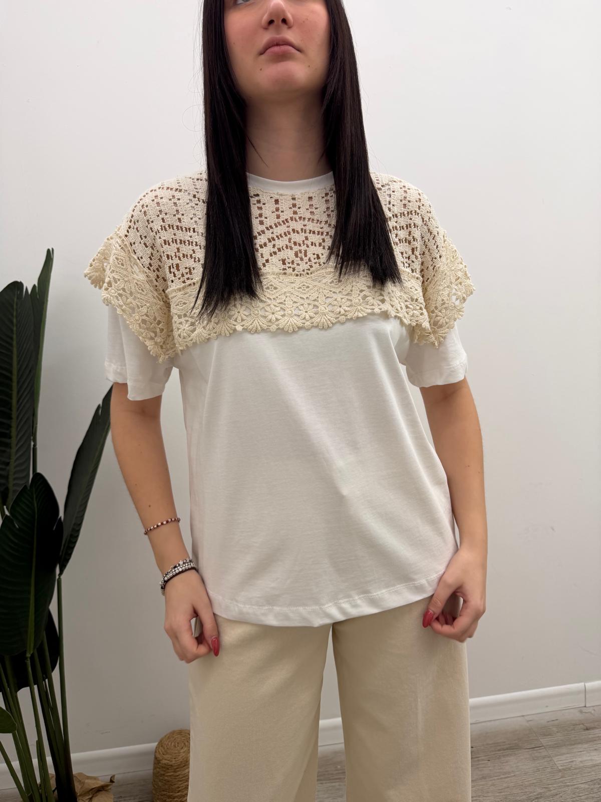 Tensione In - Tshirt Pizzo Ricamo