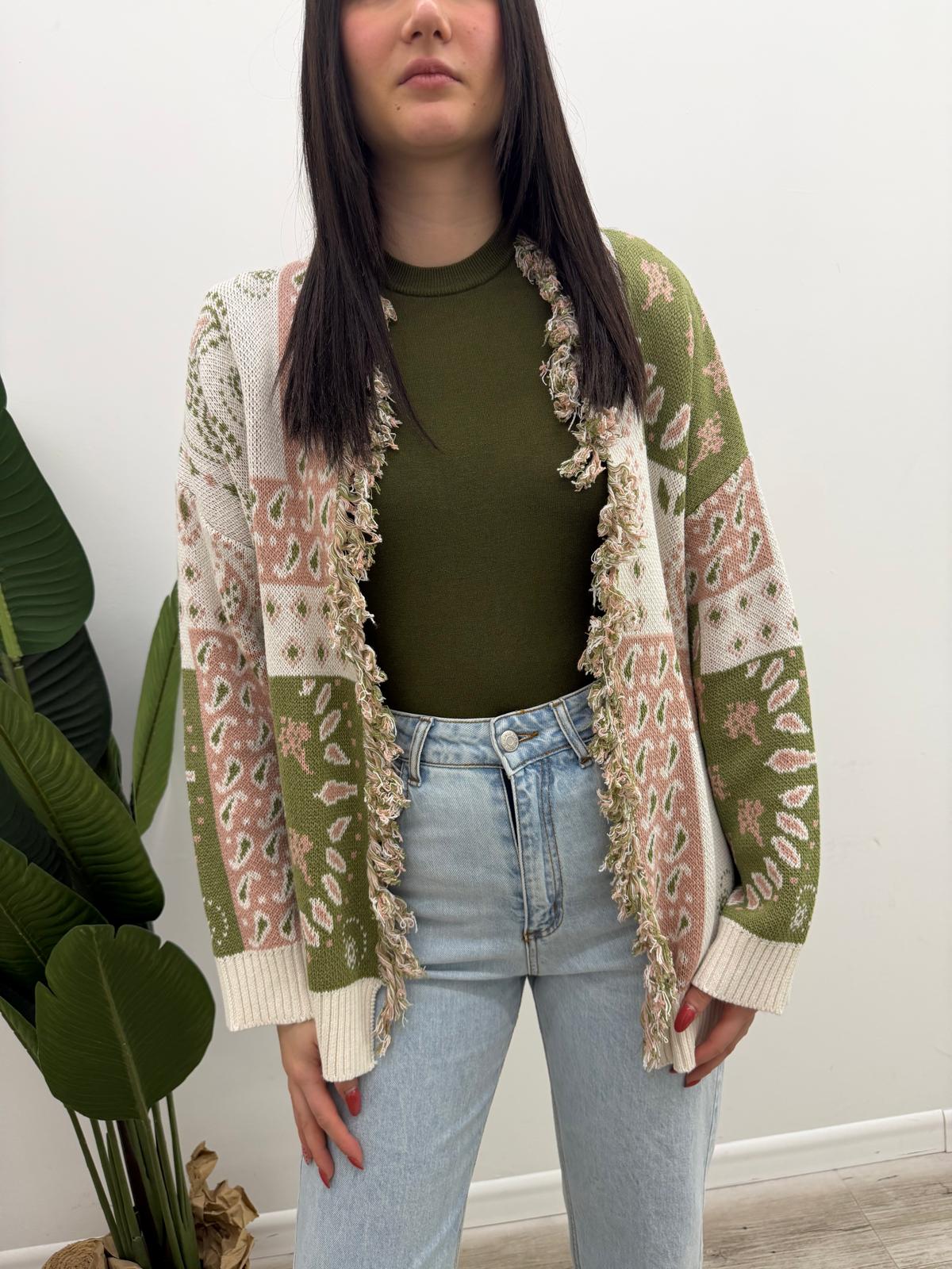 Haveone - Cardigan Paisley Frangette