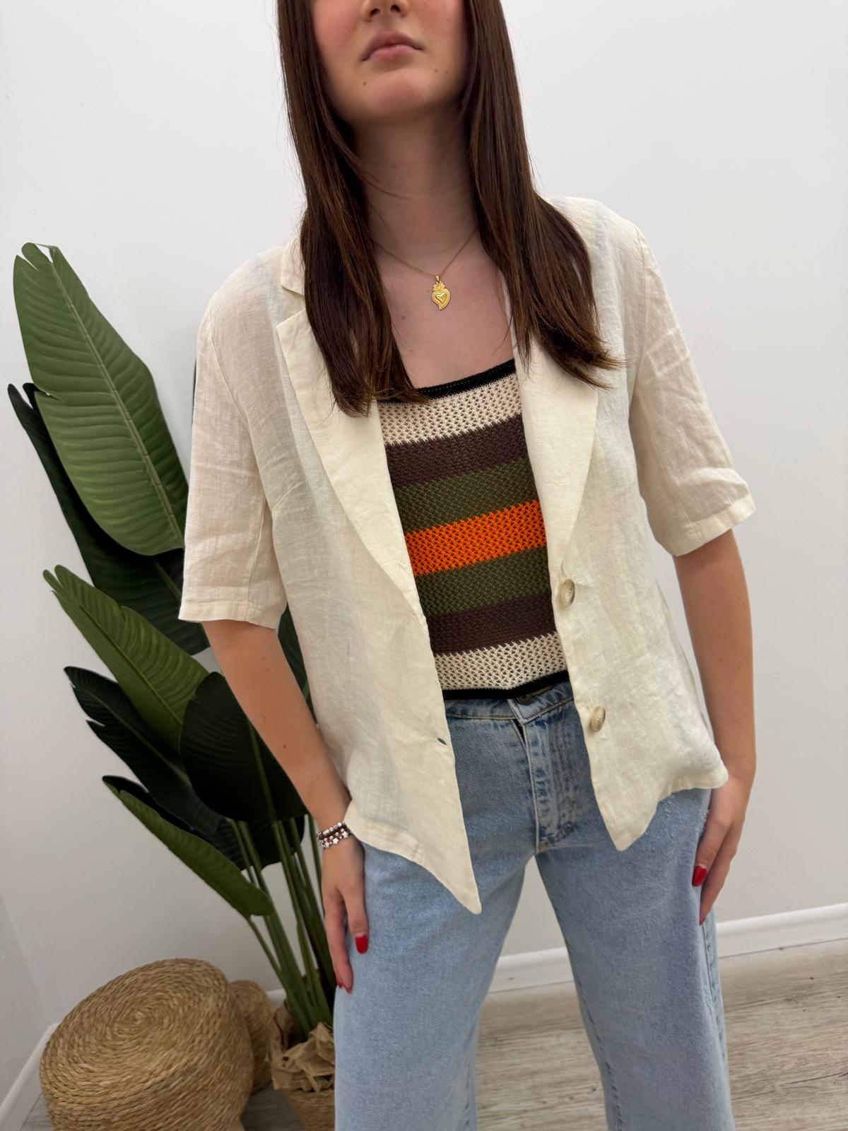 Haveone - Blazer Lino Manica Corta
