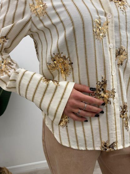 Tensione In - Camicia Rigata Paillettes