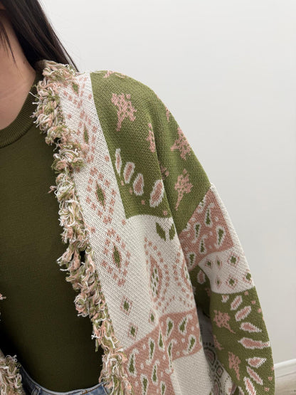 Haveone - Cardigan Paisley Frangette