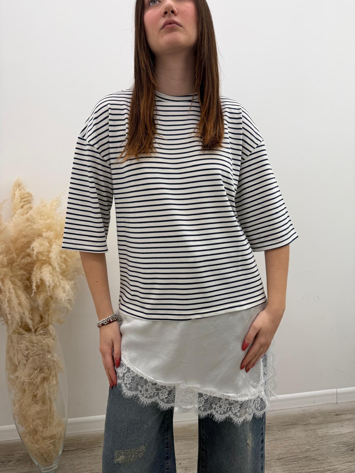 Susy Mix - Tshirt Riga Pizzo