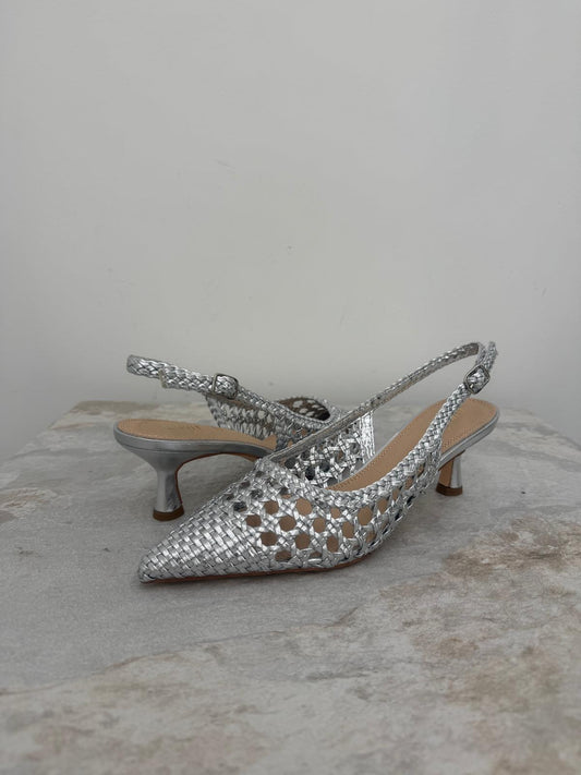 Ovyé - Slingback Intrecciate Silver