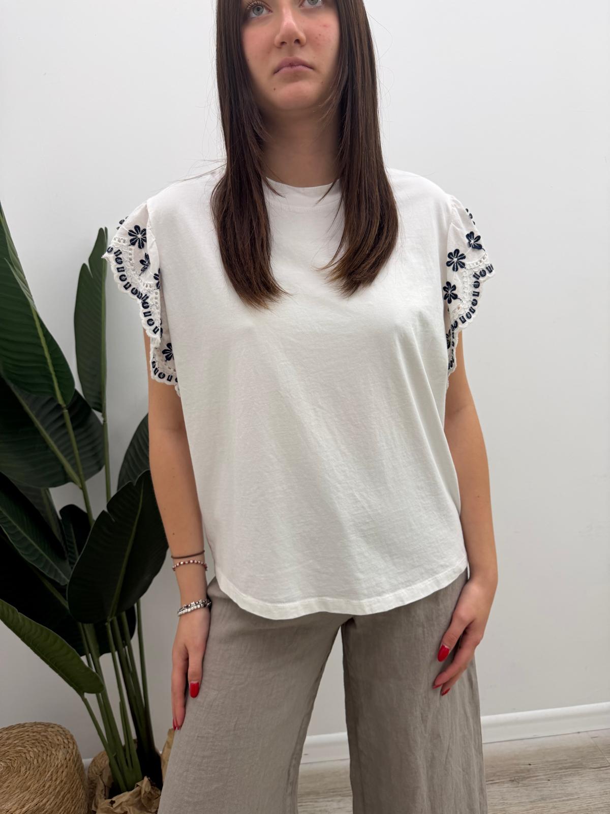Vicolo - Tshirt Rouches Ricami