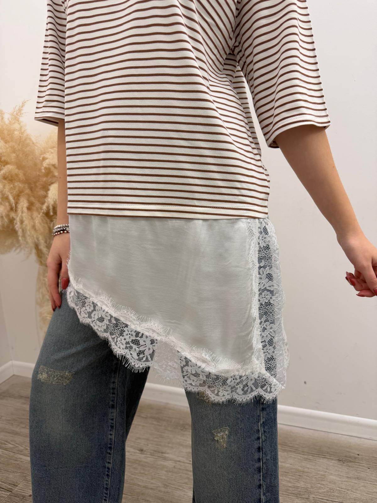 Susy Mix - Tshirt Riga Pizzo