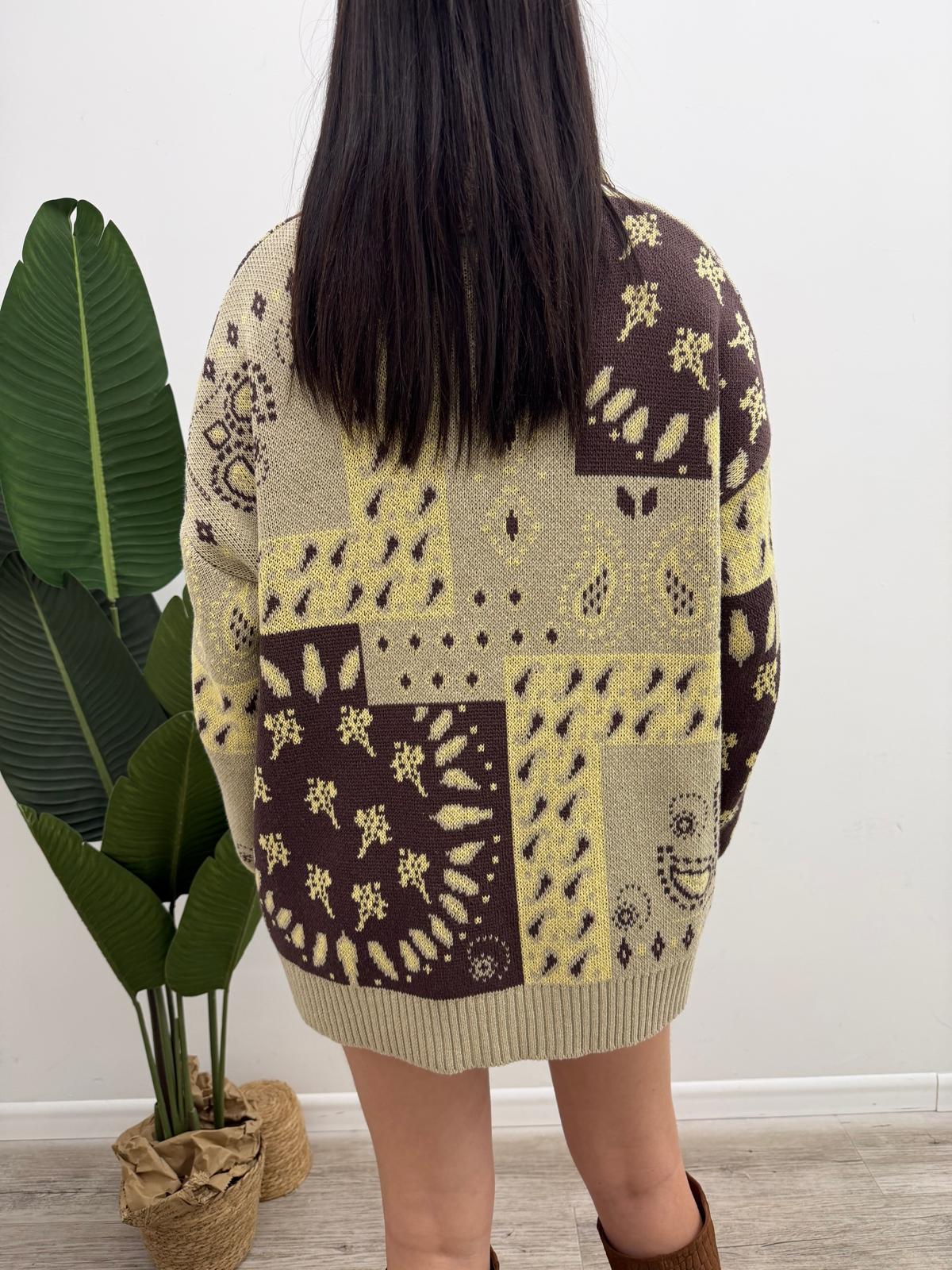 Haveone - Cardigan Paisley Frangette