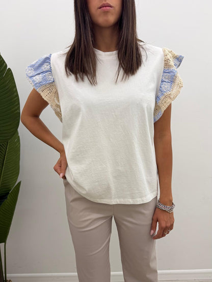 Vicolo - Tshirt Rouches Bastoncino Boho