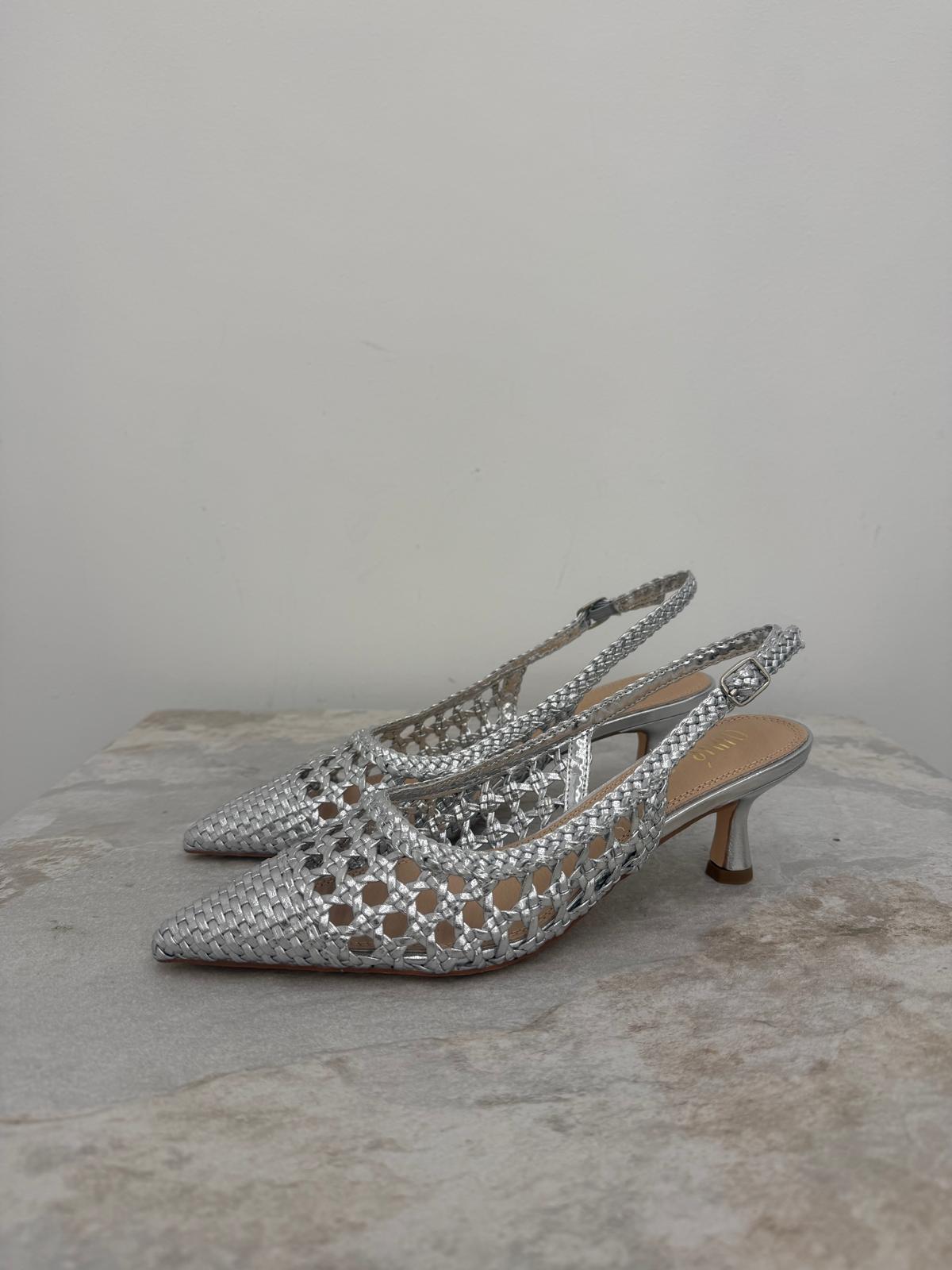 Ovyé - Slingback Intrecciate Silver