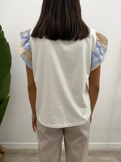 Vicolo - Tshirt Rouches Bastoncino Boho