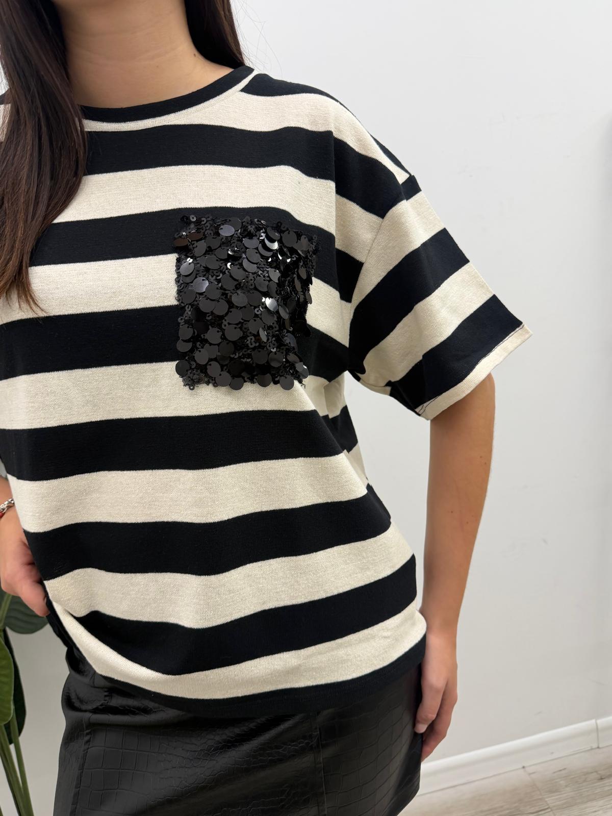 Susy Mix - Maglia Taschino Paillettes