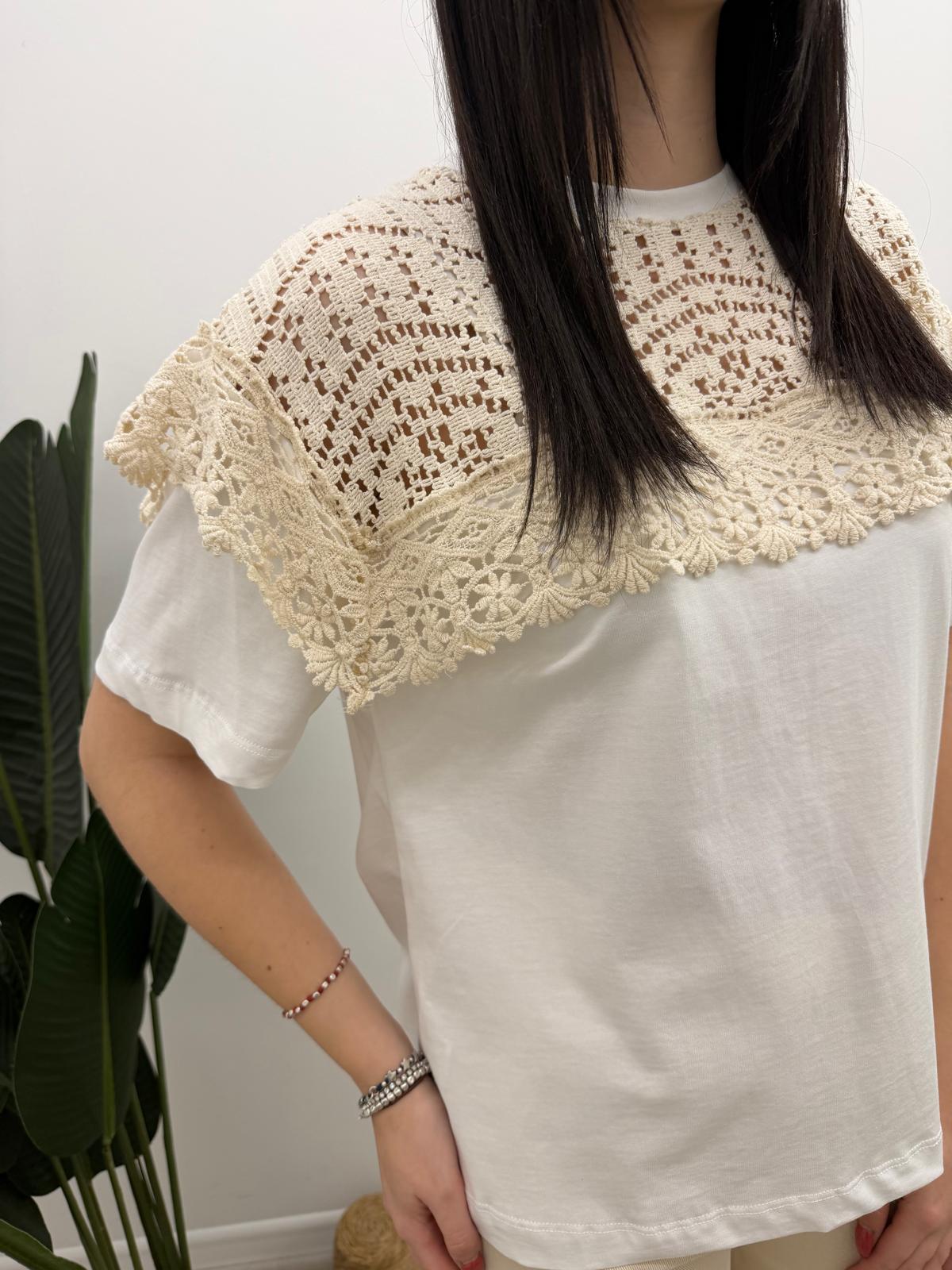 Tensione In - Tshirt Pizzo Ricamo